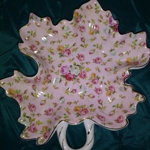 Vintage Royal Danube leave roses dish shabby chic